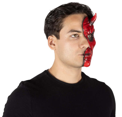 Ghoulish Productions Aplicación de látex Half Mask Devil. Aplicación de Diablo Rojo. Pegatina de Diablo. Ideal para usar en maquillajes de Halloween y caracterizaciones