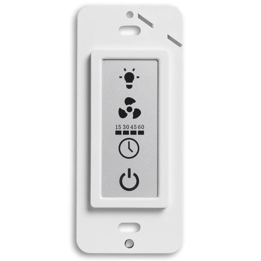 Homewerks 7150-12 - Interruptor de temporizador LCD para ventilador de ventilación y luz, 3 funciones