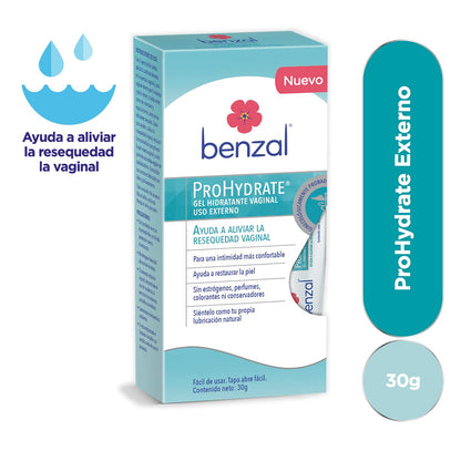Benzal Prohydrate Kit, Shampoo Íntimo + Gel Lubricante Uso Externo, Alivia e Hidrata la Resequedad Vaginal, 332 g