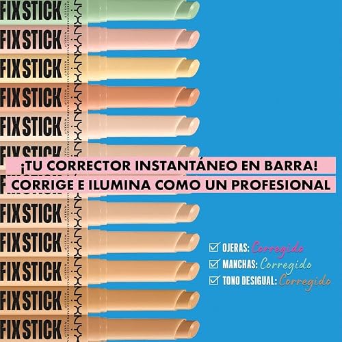NYX Professional Makeup Pro Fix Stick Corrector en Barra Green 1.6 g | Acción 3 en 1: corrige, oculta e ilumina. Fórmula vegana con ácido hialurónico, cobertura media y acabado natural 12 h.
