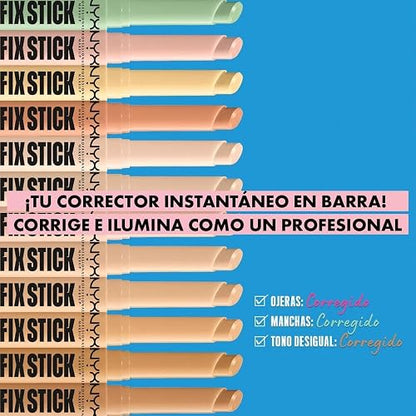 NYX Professional Makeup Pro Fix Stick Corrector en Barra Green 1.6 g | Acción 3 en 1: corrige, oculta e ilumina. Fórmula vegana con ácido hialurónico, cobertura media y acabado natural 12 h.