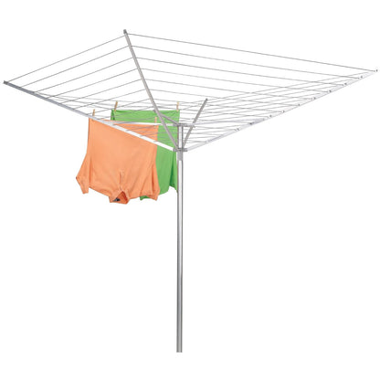 Household Essentials 17120-1 - Estante de Secado para Paraguas Giratorio para Exteriores | Brazos de Aluminio y Poste de Acero | 12 líneas con tendedero de 165 pies