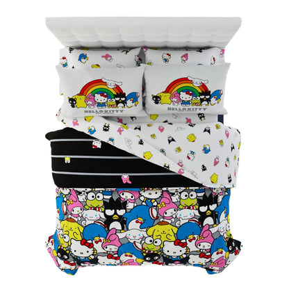 Franco Barbie 1959 Juego de Edredón y Sábanas Reversible - 7 Piece Full Size - Multicolor: Hello Kitty y amigos