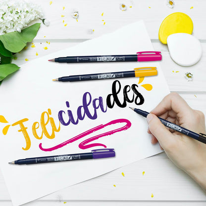 Set de 10 Marcadores de Colores Fudenosuke Tombow Punta Dura