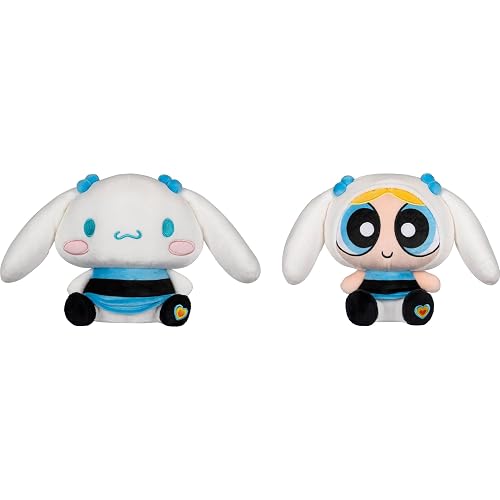 Hello Kitty® and Friends X Powerpuff Girls® Collab - Peluche Cinnamoroll™ & Bubbles de 8 Pulgadas - Producto Oficial Sanrio® & Cartoon Network® - 6+