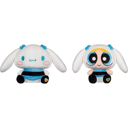 Hello Kitty® and Friends X Powerpuff Girls® Collab - Peluche Cinnamoroll™ & Bubbles de 8 Pulgadas - Producto Oficial Sanrio® & Cartoon Network® - 6+