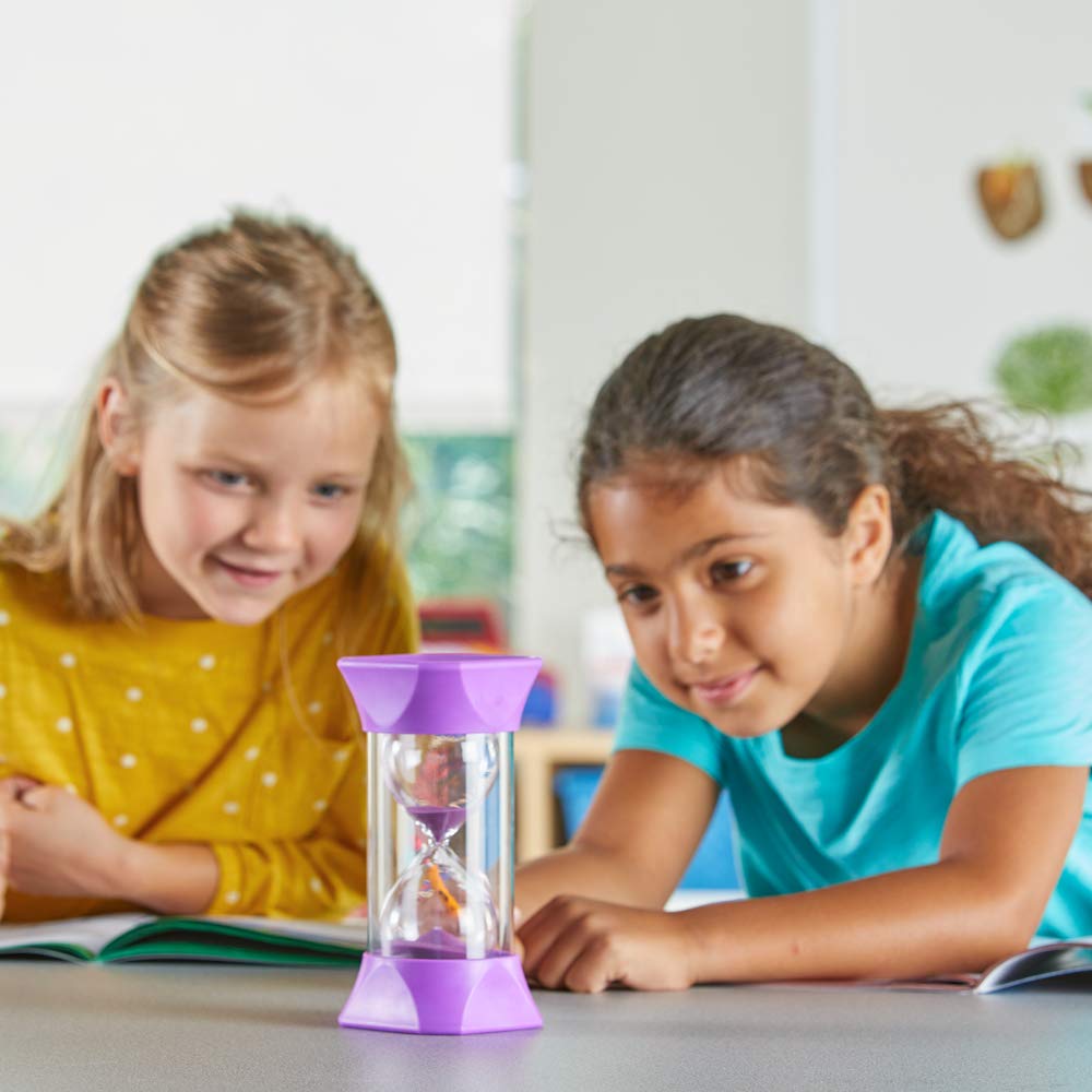 hand2mind Purple Jumbo Sand Timers, 10 Minute Sand Timer, Timer for Kids, Hourglass Sand Timer with Soft Rubber End Caps, Large Sand Timers, Visual Timer, Ten Minute Sand Timer (Set of 1)