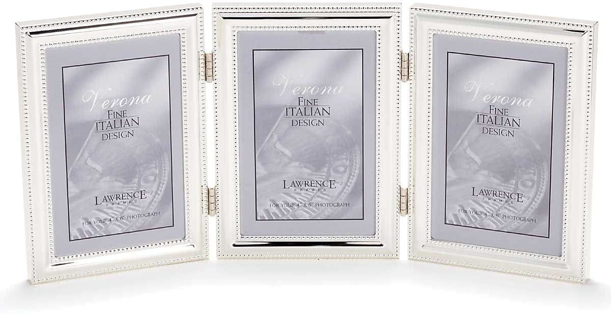 Lawrence Frames Marco de Metal Plateado con Abalorios - 4x6 Triple