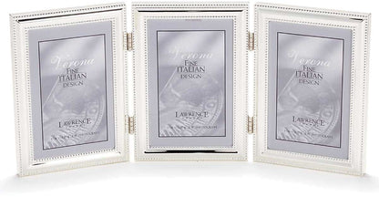 Lawrence Frames Marco de Metal Plateado con Abalorios - 4x6 Triple