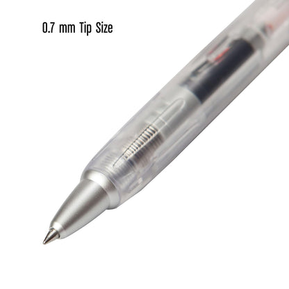 Tombow AirPress bolígrafo, punta fina tinta negra, recargable, Recargable, Transparente