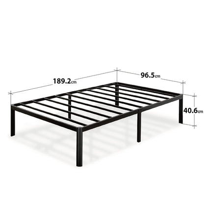 Zinus Van | Base de Cama Individual de Metal Ligero | Garantía de 5 años | Base de cama individual de metal ligero con tiras antihundimiento, espacio de almacenaje bajo la cama, soporta hasta 159 kg