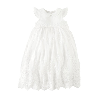 Mud Pie Bata de bautizo para niñas, color blanco, 0-6 meses, Blanco, 0-6 Meses