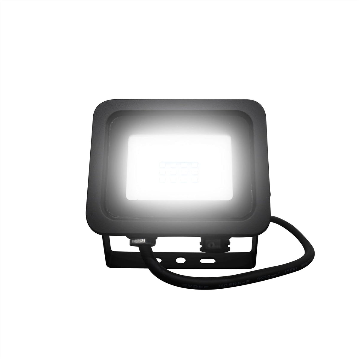 ILLUX Reflector LED Exterior 10W, Luz Fría 6500K, Impermeable IP65, Sobreponer en Piso, Negro, Iluminación para Fachadas y Jardines RL-3610.N65