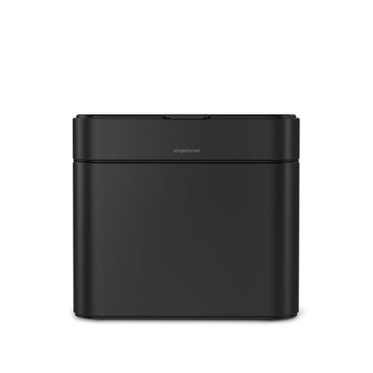 simplehuman - Cesta de compostaje para encimera de 4 litros/1.1 galones con Base magnética para Papelera, Tapa de Sellado Suave, cubeta Interior extraíble, Acero Negro Mate