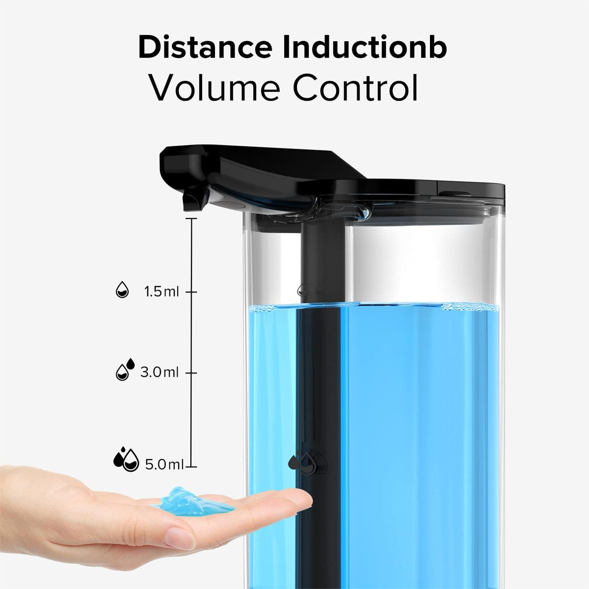 Secura 18.6 oz. Dispensador Automático de Jabón, Dispensador de Jabón Líquido sin Contacto con Temporizador de 25 Segundos, Ajuste de Volumen Controlado por Distancia de 3 Engranajes