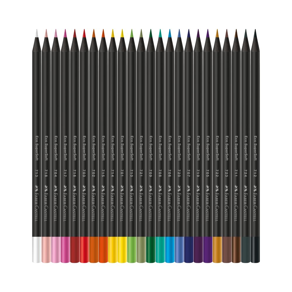 Lapices de Colores Faber-Castell SuperSoft Estuche con 24 Colores
