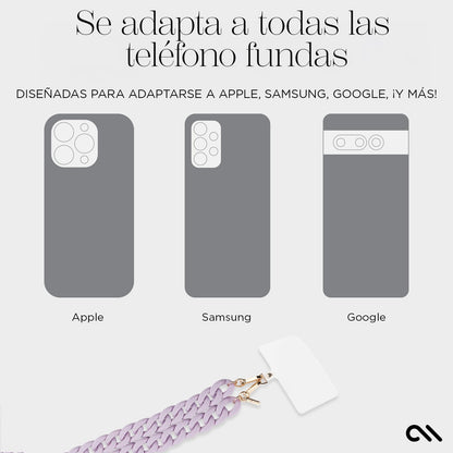 Case-Mate - Correa Cruzada para teléfono Celular, Correa para teléfono Celular Manos Libres, Soporte para Cadena de Cuello para iPhone 16 Pro Max/15 Pro Max/14 Pro Max/13 Pro/12/S24 Ultra - Lavanda