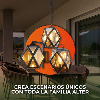 Tecnolite Lámpara de Pared Arbotante Cristal Exterior, Potencia Máx. 60 W, 1 Base E27, IP54, IK07, No incluye foco
