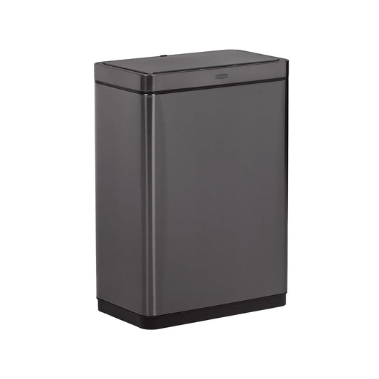 Rubbermaid Elite™ – Contenedor con Sensor de Apertura sin Contacto, Bote de Acero Inoxidable Resistente a Huellas con Cierre Silencioso, Capacidad de hasta 47 L, Gris Carbón 2145983