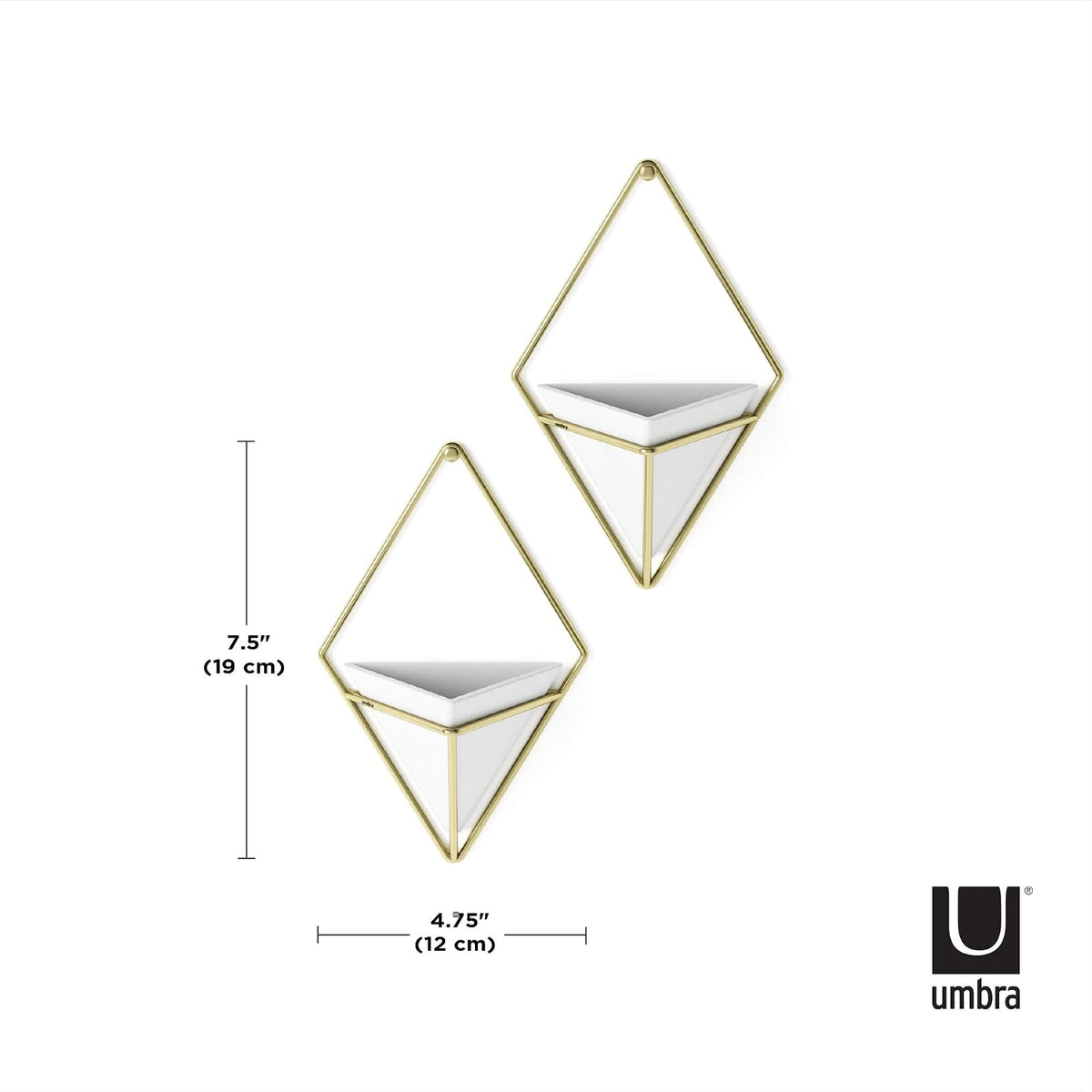 Umbra 470753-524 Trigg Hanging Planter Vase, Brass, Small, Latón