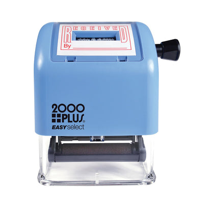 2000 PLUS 011092 ES Dater, recibida + fecha, 1 x 1 13/16, rojo