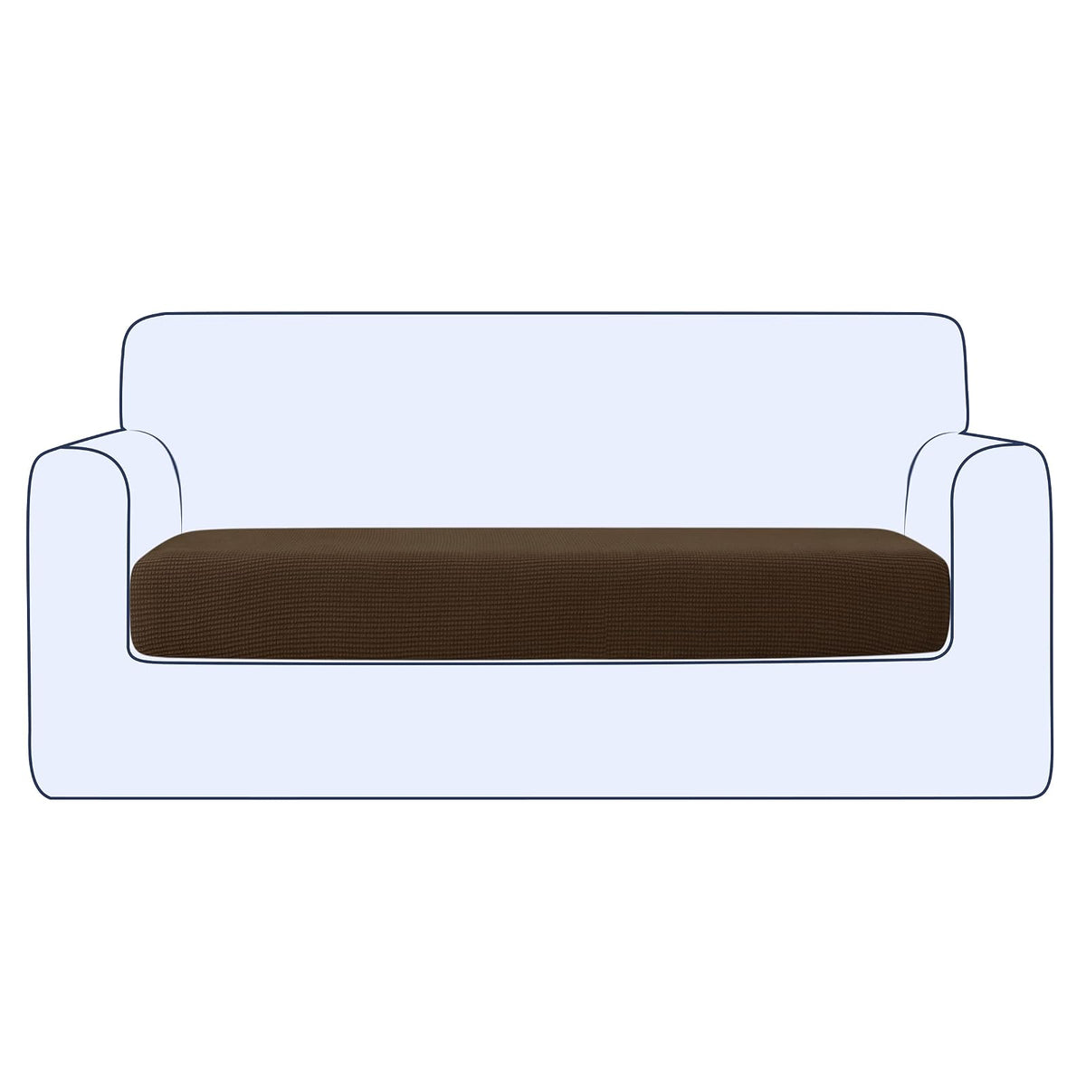 Ouka Funda de Cojín Elástica para Sofá, Reversible - Café - Mediano