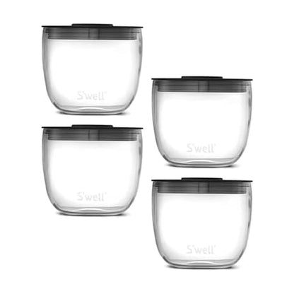 S'well - Juego de 4 cuencos de preparación Tritan de 10 onzas, hace que la preparación de comidas sea fácil y conveniente, tapas a prueba de fugas, apto para microondas y lavaplatos, última