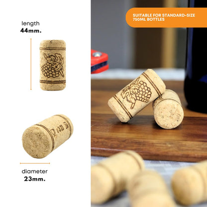 FastRack - Bolsa de 100 tapones de vino rectos #9 para botellas de vino | 15/16 pulgadas x 1 1/2 pulgadas, color beige | tapones de botella | corcho de repuesto para botellas, ajuste fiable y sello