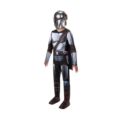 Star Wars The Mandalorian - Disfraz oficial de Halloween para jóvenes, overol acolchado de alta calidad con máscara de plástico y capa desmontable (mediano), multicolor