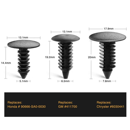 GOOACC Surtido de 146 Piezas de Clips de Sujeción de Parachoques de Nailon para Auto, Negro, GRC-88