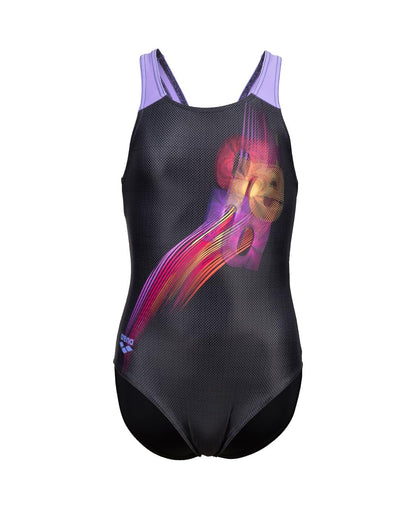 Arena Feel - Bañador para niña con Espalda en V Traje de baño de una Sola piezaNiñas