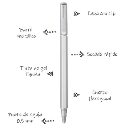 Pentel de México BLN665Z-A-EST Bolígrafo Energel Hexagonal, 0.5 mm, pack of/paquete de 1