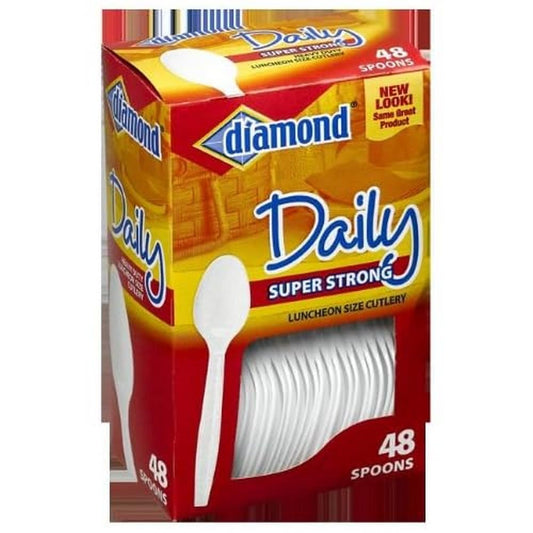 Caja de 48 cucharas de diamante resistente (paquete de 12)