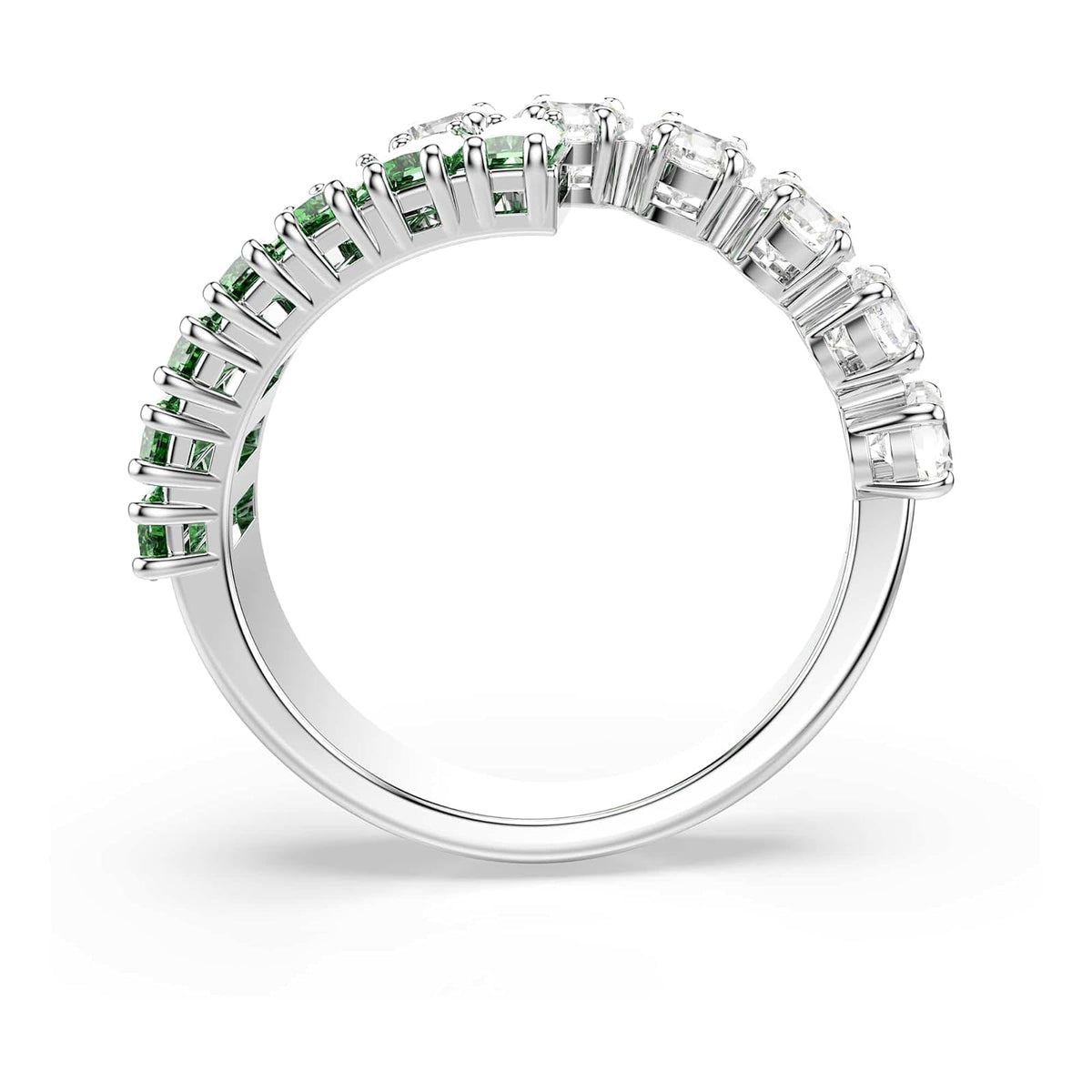 Swarovski Matrix Kollektion Ring, Gemischte Schliffe, Grün, Rhodiniert