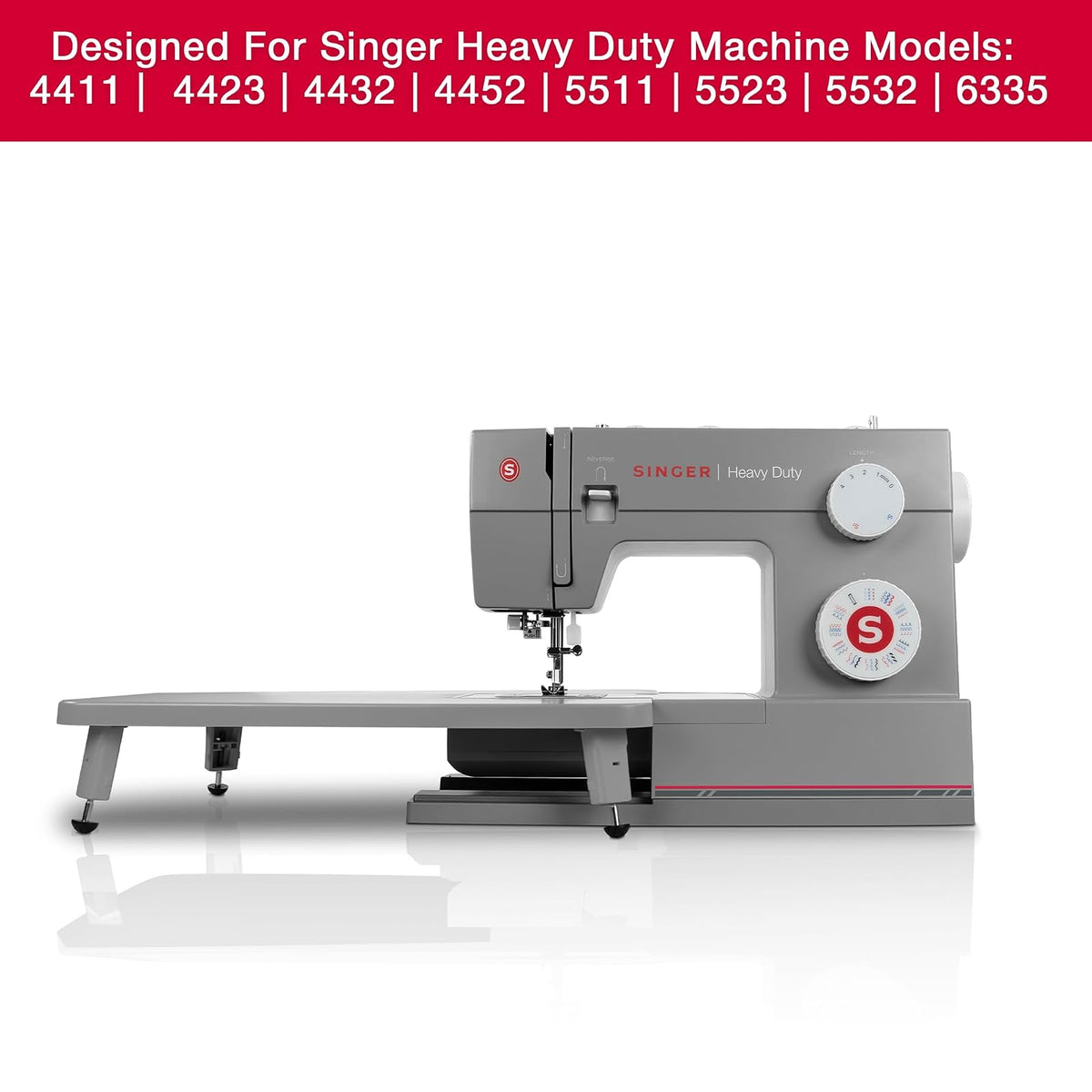 Singer 4411, 4423, 4432 y 4452 Mesa de extensión de Servicio Pesado, Gris