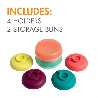 Boon Drizzle - Soporte para hielo de silicona, 4 unidades | Colector de goteo de silicona, para golosinas congeladas y conos de helado, apto para lavaplatos, artículos esenciales para