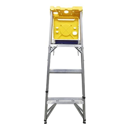 Surtek ET3 Escalera de Aluminio Tipo Tijera, 3 Peldaños, 1.21 m