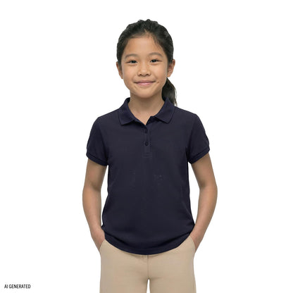 Izod Polo de Manga Corta Entrelazado para Uniforme Escolar Camisa de Polo para Niñas