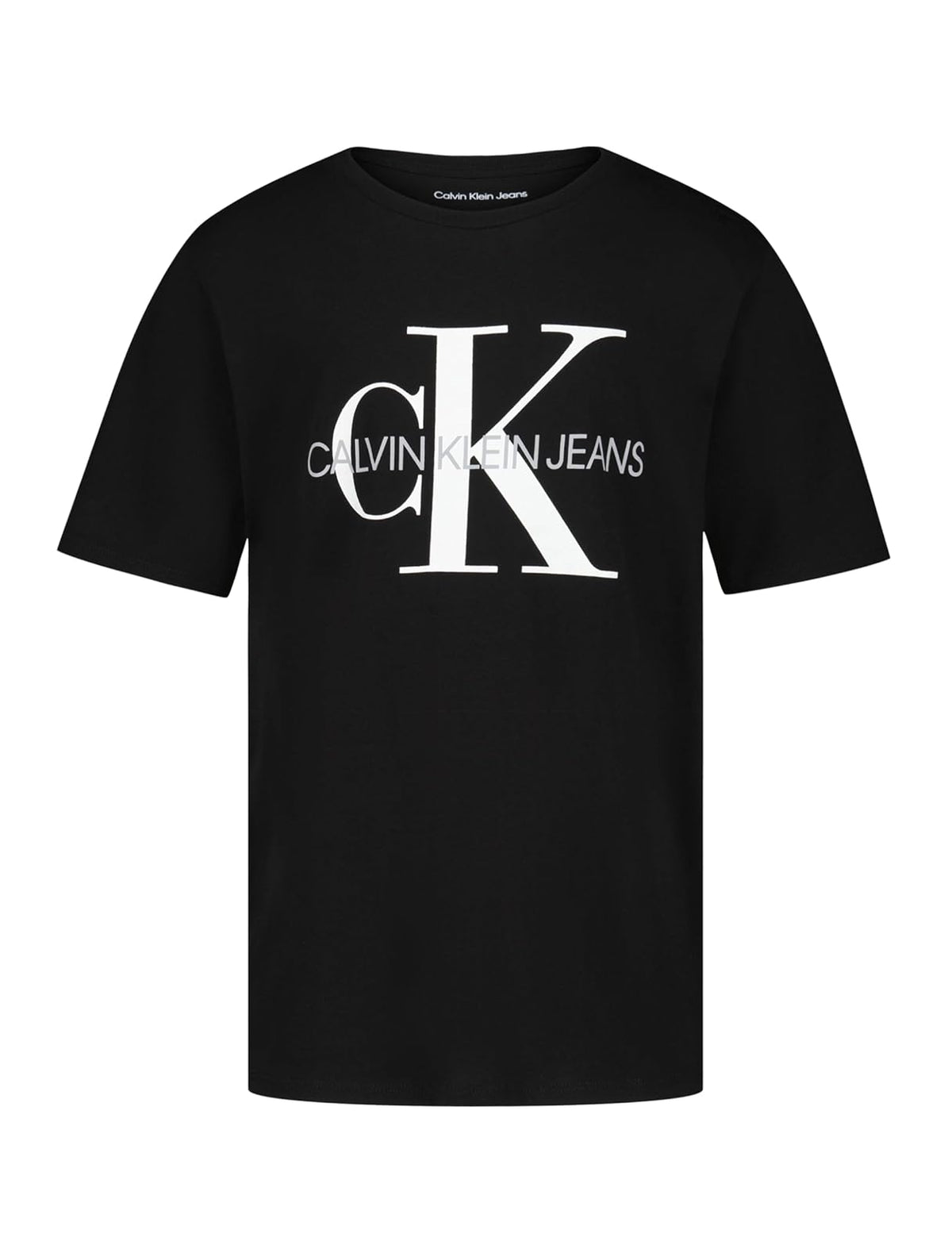 Calvin Klein - Playera de Manga Corta con Bolsillo y Cuello Redondo para niños, Suave, cómoda, Ajuste Relajado