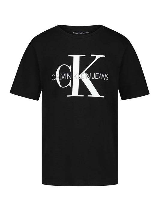 Calvin Klein - Playera de Manga Corta con Bolsillo y Cuello Redondo para niños, Suave, cómoda, Ajuste Relajado