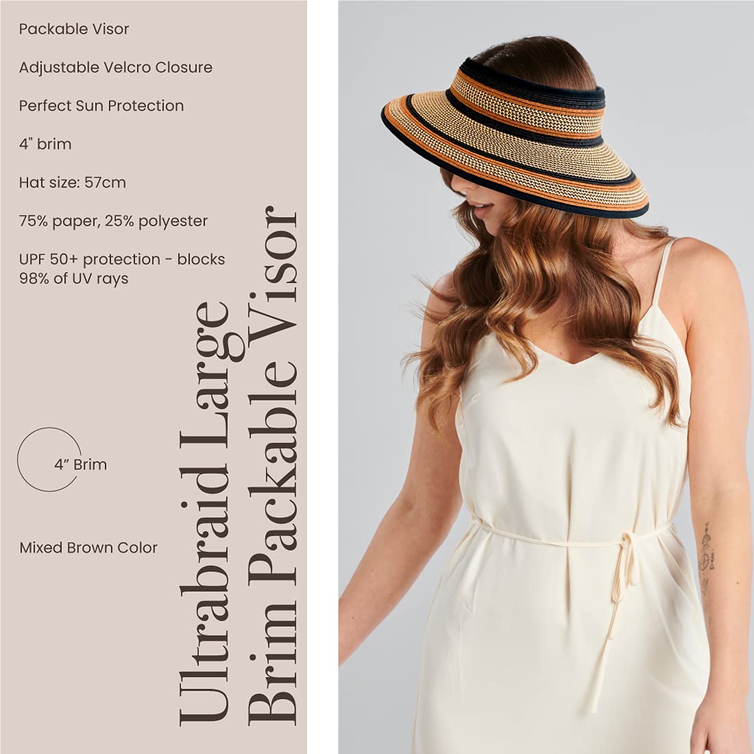 San Diego Hat Company Sombrero de Visera ultrabraid para Mujer