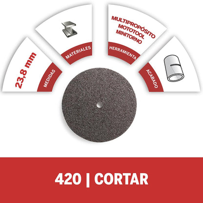 Dremel 420 Disco de Corte 15/16 Pulgadas para Metales, 20 Piezas