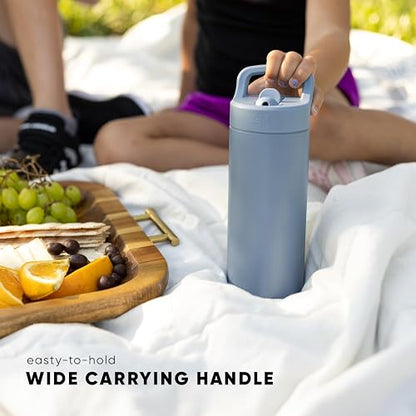Simple Modern Botella de Agua para Niños con Tapa de Popote | Termo Aislado de Acero Inoxidable | Botellas de Agua para Niñas, Escuela y Deportes | A Prueba de Fugas y Libre de BPA| Mesa Colección | 475ml | Forest