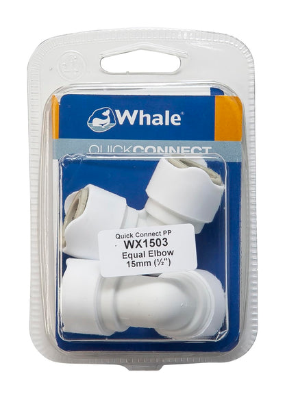 Whale - Conector de fontanería de conexión rápida, diseño de Doble Agarre, para Agua fría y Caliente