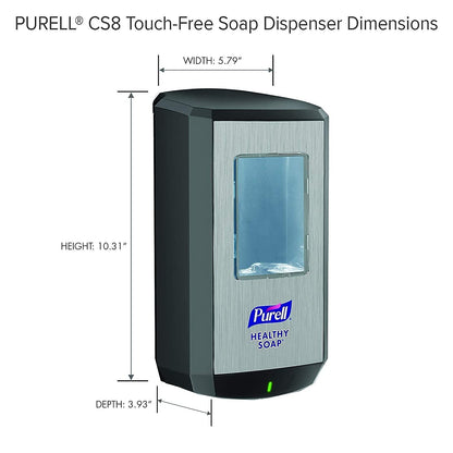PURELL CS8 Dispensador automático de jabón de manos, grafito, para recambios de jabón PURELL CS8 de 1200 ml (paquete de 1) - 7834-01 - Fabricado por GOJO, Inc.