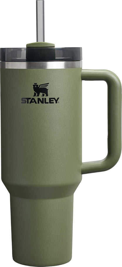 Stanley Quencher H2.0 Vaso con Asa y Popote, Tapa FlowState - 40 Ounces - Pino seco