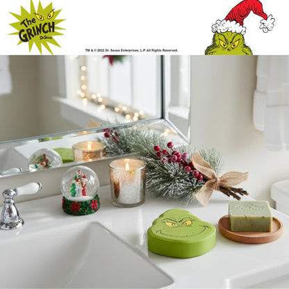 Franco Dr. Seuss The Grinch - Jabonera de Resina navideña para Navidad, Soporte para jabón/joyería (Producto Oficial) Collectibles