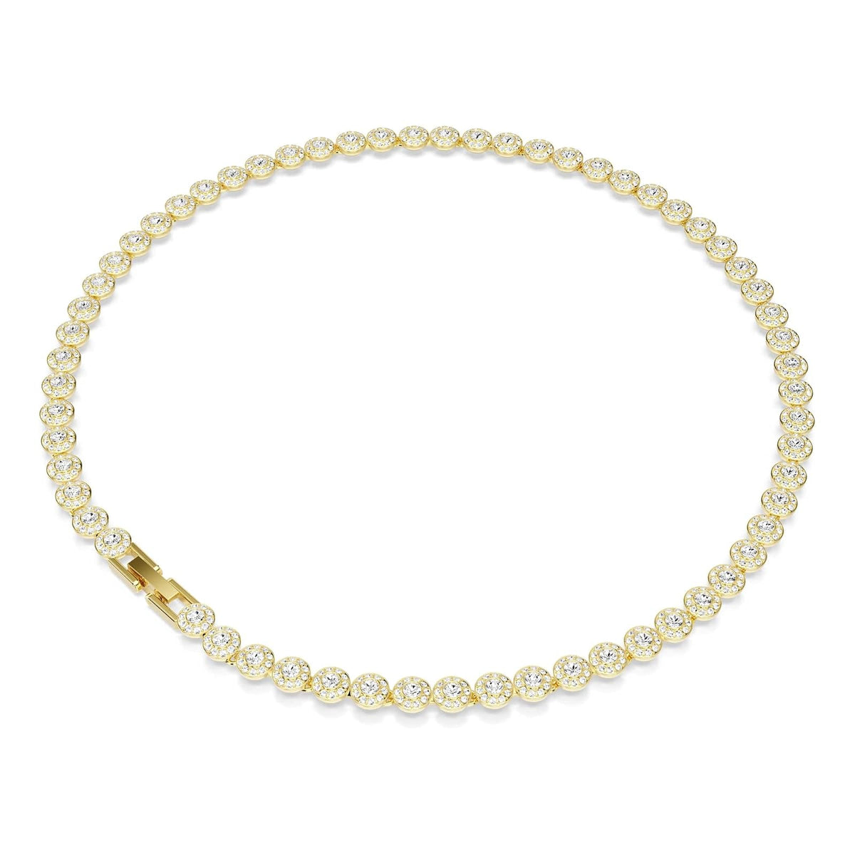 Collar Angelic de Swarovski Una, corte redondo, pequeño, blanco, baño de oro