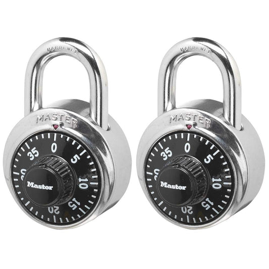 Master Lock Cerraduras de casillero, cerraduras de combinación para gimnasio y escuela, paquete de 2, 1500T, color negro
