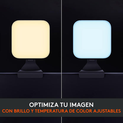 Logitech Litra Glow Premium LED Luz para Streaming con TrueSoft - Iluminación para Computadora, llamadas y reuniones por Zoom, con base ajustable y app, para PC/Mac - Grafito - Windows